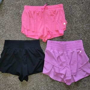 Pink and Black Ruffle Shorts Set